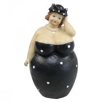 Dekorativ figur buttet kvinde, fed damefigur, badeværelsesdekoration H23cm