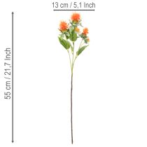 Artikel Kunstig orange saflor som kunstig blomst til vaser og dekoration, 55 cm, 4 stk.
