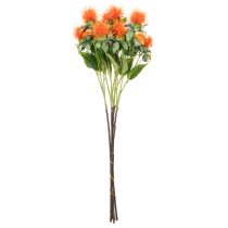 Artikel Kunstig orange saflor som kunstig blomst til vaser og dekoration, 55 cm, 4 stk.