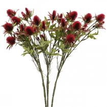 Artikel Tidsel kunstig blomst rød burgunder 10 blomsterhoveder 68cm 3stk