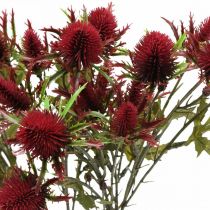 Artikel Tidsel kunstig blomst rød burgunder 10 blomsterhoveder 68cm 3stk