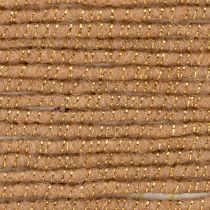 Artikel Brun uldsnor med guldtråd, 5m x 5mm med ståltråd, til dekoration og hobbyarbejde