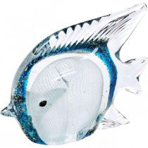 Doctor fiskefigur lavet af glas med glitter 14cm