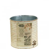 Artikel Plantekasse Creme Metal Shabby Chic Ø11cm H10,5cm