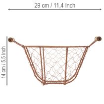 Artikel Vintage rund trådkurv med træhåndtag, metalkurv, rustfinish, Ø22 cm