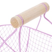 Artikel Trådkurv med træhåndtag, ideel til moderne bolig og stilfuld dekoration, 17 cm, 6 stk.