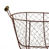 Artikel Trådkurv vintage rund med håndtag rust metalkurv Ø26,5cm