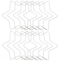 Artikel Tråd stjerne bølge ring stjerner til julekrans 20cm 10 stk