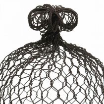 Artikel Dekorativ klokke af metal, klatrehjælp, trådhætte brun, patina H50/41cm Ø30/25cm, sæt med 2 stk.