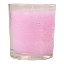 Duftlys i glas duftende kirsebærblomst lys pink H8cm
