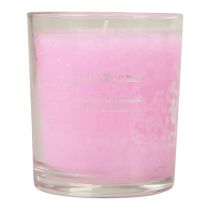 Artikel Duftlys i glas duftende kirsebærblomst lys pink H8cm