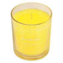 Artikel Duftlys i glas sommerduft Frangipani Gul H8cm