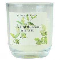 Artikel Duftlys i et glas bergamot lime basilikum Ø7,5cm H8,5cm