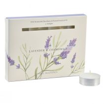 Artikel Duftlys lavendel kamille fyrfadslys hvid Ø3,5cm 12 stk