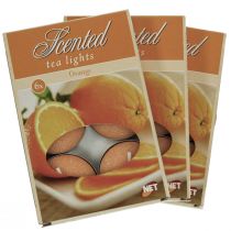 Artikel Duftlys orange, fyrfadslys duft, rum duft lys Ø3,5cm H1,5cm 18 stk.