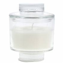 Duftlys i et glas vanilje hvid Ø8cm H10.5cm