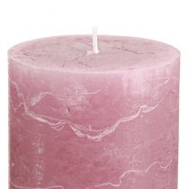 Artikel Ensfarvede bloklys, antik rosa, 70x100 mm, sæt med 4 - Romantisk dekoration