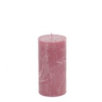 Artikel Ensfarvede stearinlys antik pink 50x100mm 4stk