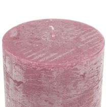 Artikel Ensfarvede stearinlys antik pink 50x100mm 4stk