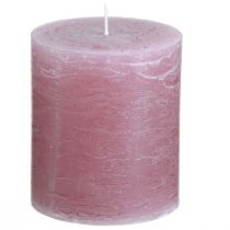 Artikel Ensfarvede stearinlys gamle pink søjlelys 70×80mm 4 stk