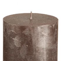 Artikel Ensfarvede brune bloklys, kobbermetallisk, 70×80 mm, sæt med 4 – dekorative lys for stil og varme