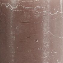 Artikel Ensfarvede stearinlys brune søjlelys 70×120mm 4 stk