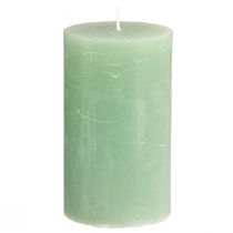 Artikel Ensfarvede stearinlys grønne jade søjlelys 70×120mm 4 stk.