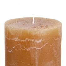 Artikel Ensfarvede karamelbloklys 60×80 mm, sæt med 4, elegante lys til dekoration og hygge