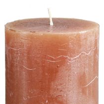 Artikel Ensfarvede karamel søjlelys 70×120 mm, sæt med 4, dekorative lys, lang brændetid, boligindretning, borddekoration