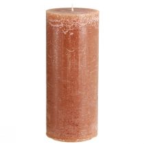 Artikel Ensfarvede stearinlys karamel søjlelys 85×200mm 2 stk