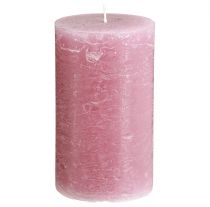 Artikel Ensfarvede lys pink søjle lys gammel pink 70×120mm 4 stk.