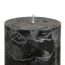 Artikel Sorte bloklys 70×80 mm, sæt med 4 - Elegante dekorative lys til adventskranse og Halloween