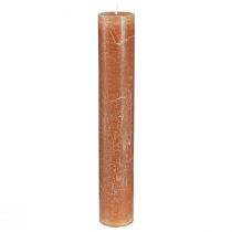 Artikel Ensfarvede stearinlys pindelys karamel 50x300mm 4 stk