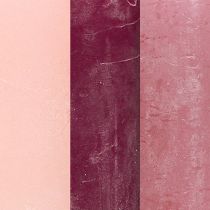 Artikel Ensfarvede søjlelys 3 farver Berry 60×100mm 12 stk.