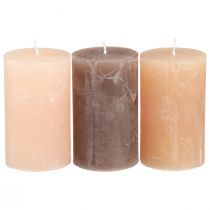 Artikel Ensfarvede søjlelys 3 farver brun 60×100mm 12 stk.