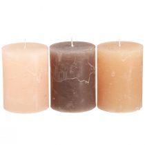 Artikel Ensfarvede søjlelys 3 farver brun 60x80mm 12 stk