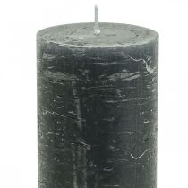Artikel Ensfarvede stearinlys antracit søjlelys 60×80mm 4 stk.