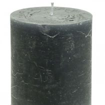 Artikel Ensfarvede stearinlys antracit søjlelys 70×80mm 4 stk.