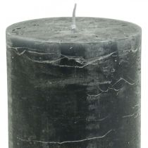 Artikel Ensfarvede stearinlys antracit søjlelys 85×120mm 2 stk.