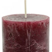 Artikel Ensfarvede stearinlys Bourgogne Rustik Safe Candle 110×60mm 4 stk.