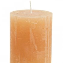 Artikel Ensfarvede lys Orange Peach søjlelys 60×80mm 4 stk