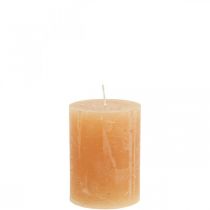Artikel Ensfarvede lys Orange Peach søjlelys 60×80mm 4 stk
