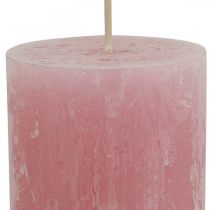 Artikel Farvede stearinlys Pink Rustik Selvslukkende 60×110mm 4stk