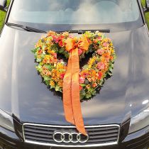 Artikel Blomsterskum hjerte åbent plug-in materiale grøn 38cm 2 stk bryllup dekoration