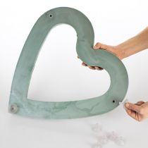 Artikel Blomsterskum hjerte åbent plug-in materiale grøn 38cm 2 stk bryllup dekoration