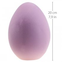 Påskeæg dekorative æg plast lilla flokket 20cm