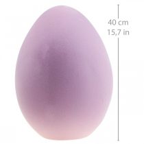 Artikel Påskeæg plast stort dekorativt æg lilla flokket 40cm