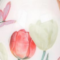 Artikel Påskeægdekoration, tulipanmotiv med bånd til ophængning og forårsdekoration, 6 cm, 12 stk.