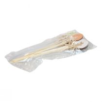 Artikel Blomsterprop påskedekoration trææg med kanin farverig 5×7cm 12 stk