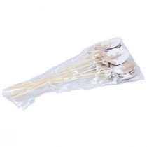 Artikel Blomsterstik påskedekoration trææg med kanin natur 5×7cm 12 stk